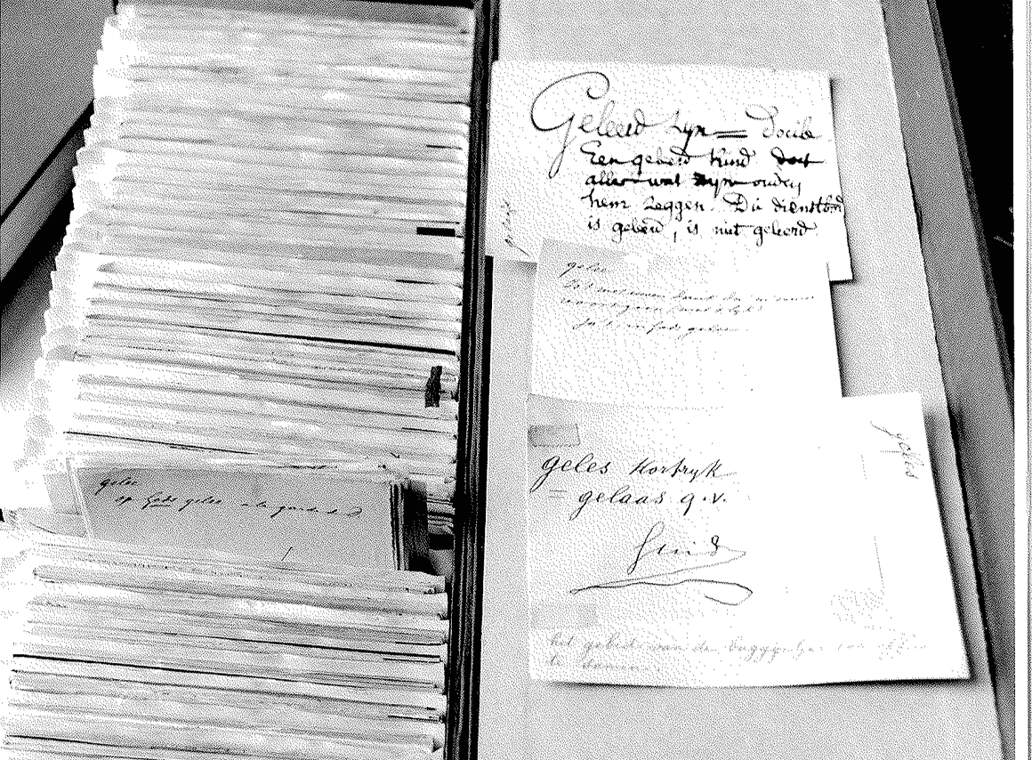 Citation slips used in the compilation of the Dictionary of the Dutch Language